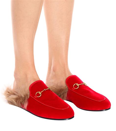 mens gucci slippers with fur|gucci slippers red velvet.